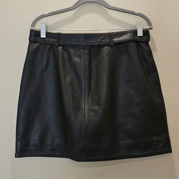 Revolve House of Harlow 1960 Tori Black Leather Skirt Size Large - Picture 3 of 6